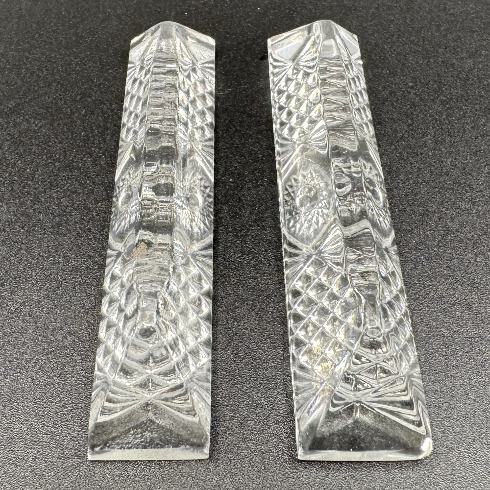 Hungary Pressed Crystal Knife Rest Starburst Glass - 2 Pieces - Wedding Holiday - Picture 2 of 5